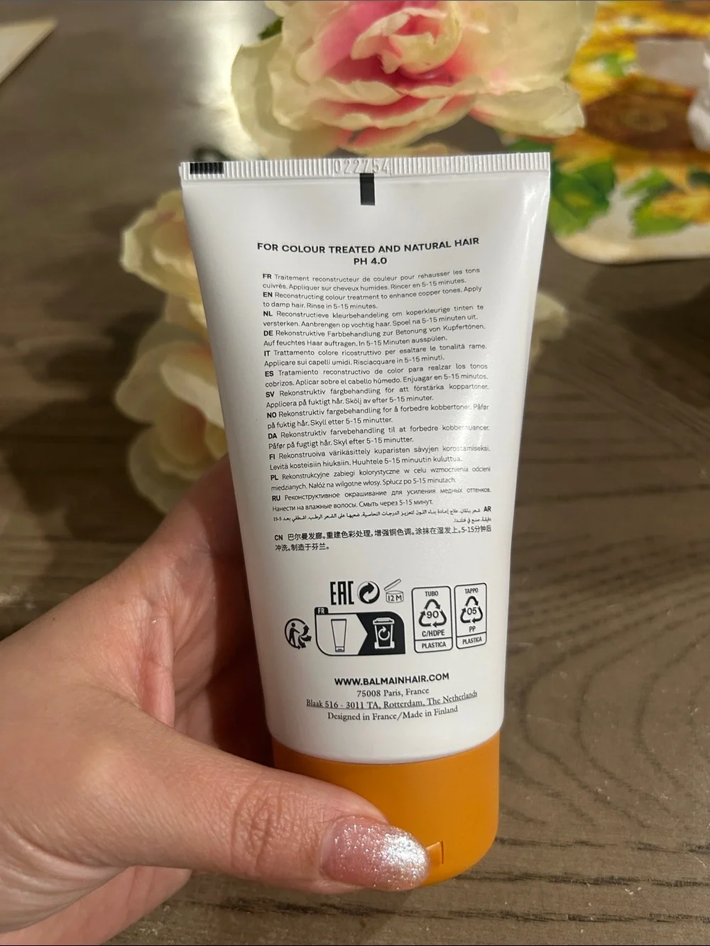 Balmain Paris Illuminating Hair Mask — White Tube with Copper